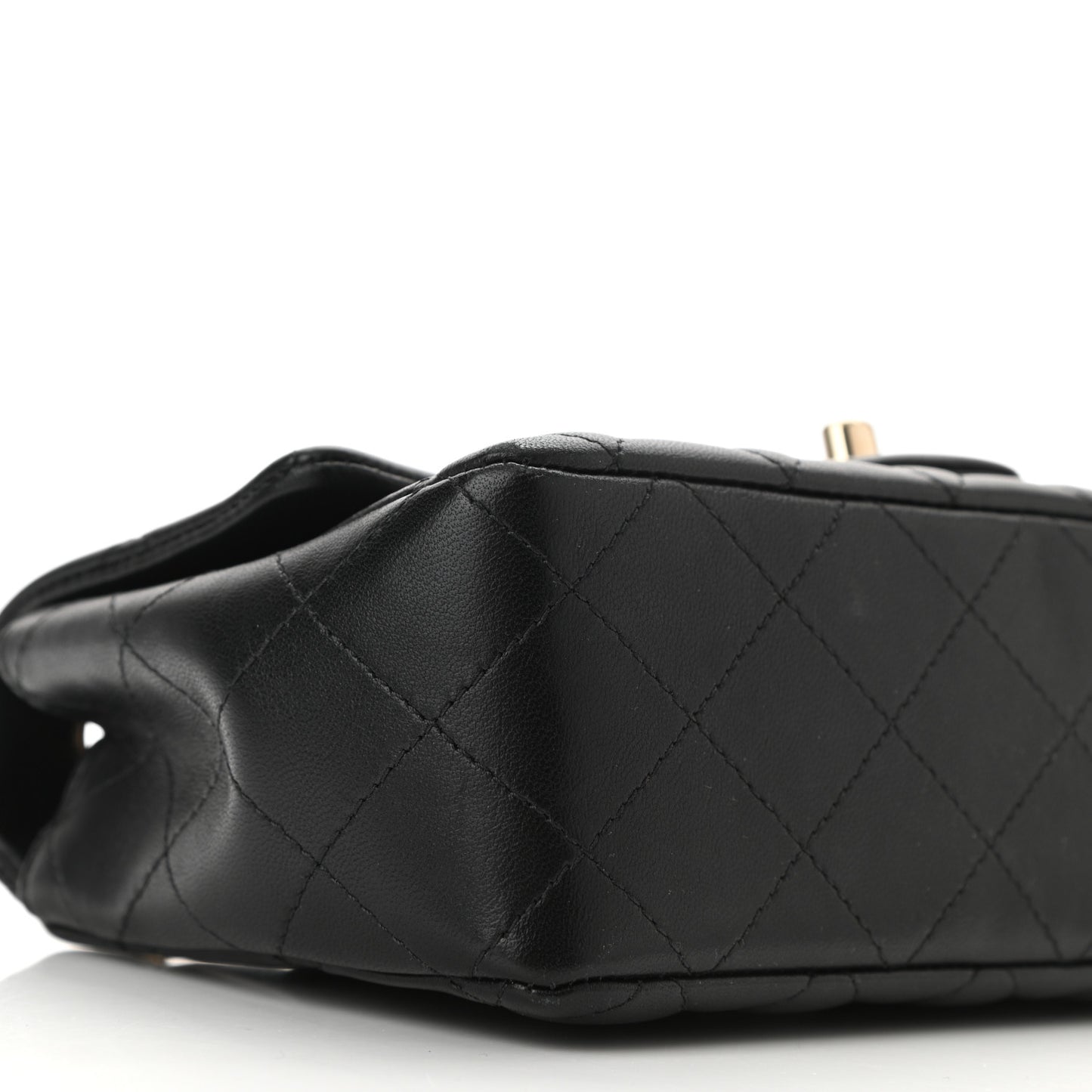 Lambskin Quilted Mini Rectangular Flap Black