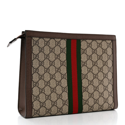 Gucci GG Supreme Monogram Web Ophidia Pouch Brown 3 of 10