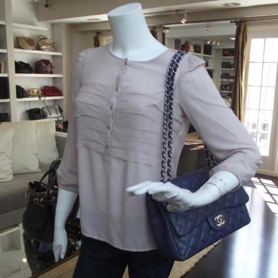 Chanel Lambskin Perforated Jumbo Flap 2 of 12