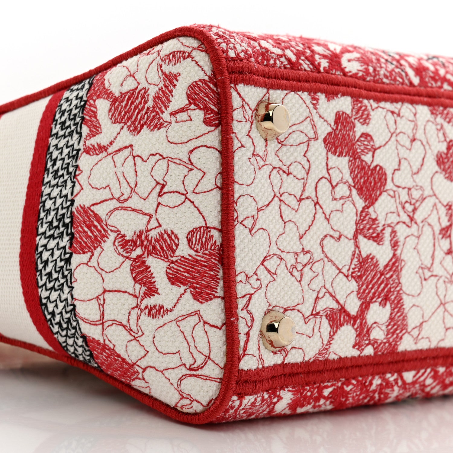 Christian Dior Canvas Embroidered Medium Dioramour D-Royaume Lady D-Lite Red Multicolor 9 of 12