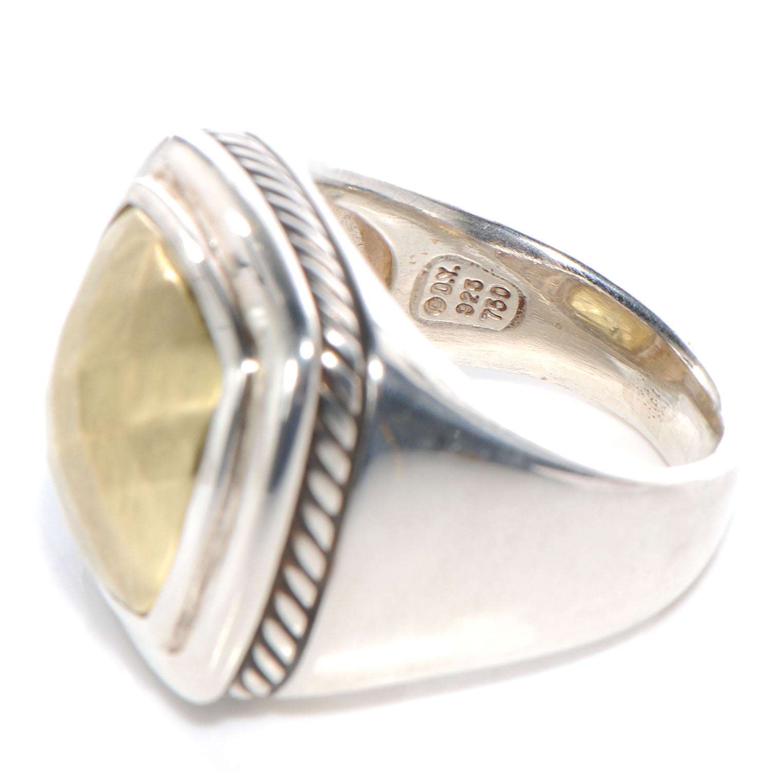 David Yurman Sterling Silver 18K Yellow Gold Dome Albion Statement Ring 57 8 4 of 5