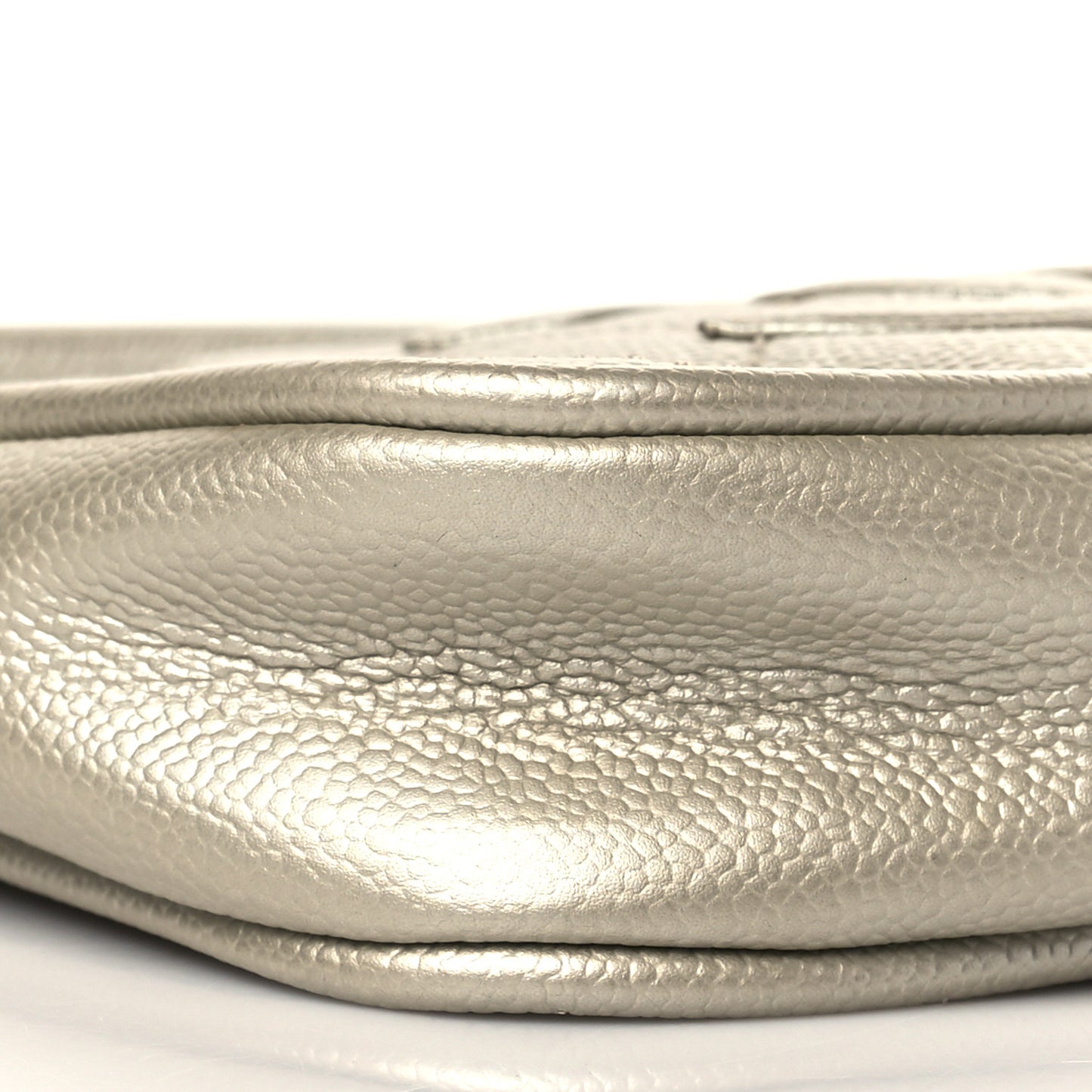 Metallic Caviar Quilted CC Hobo Gold