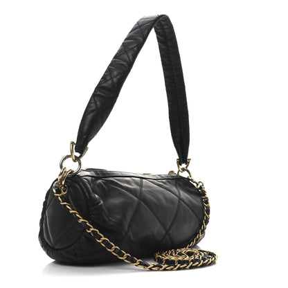Chanel Lambskin Quilted  Bowling Bag Black 3 of 10