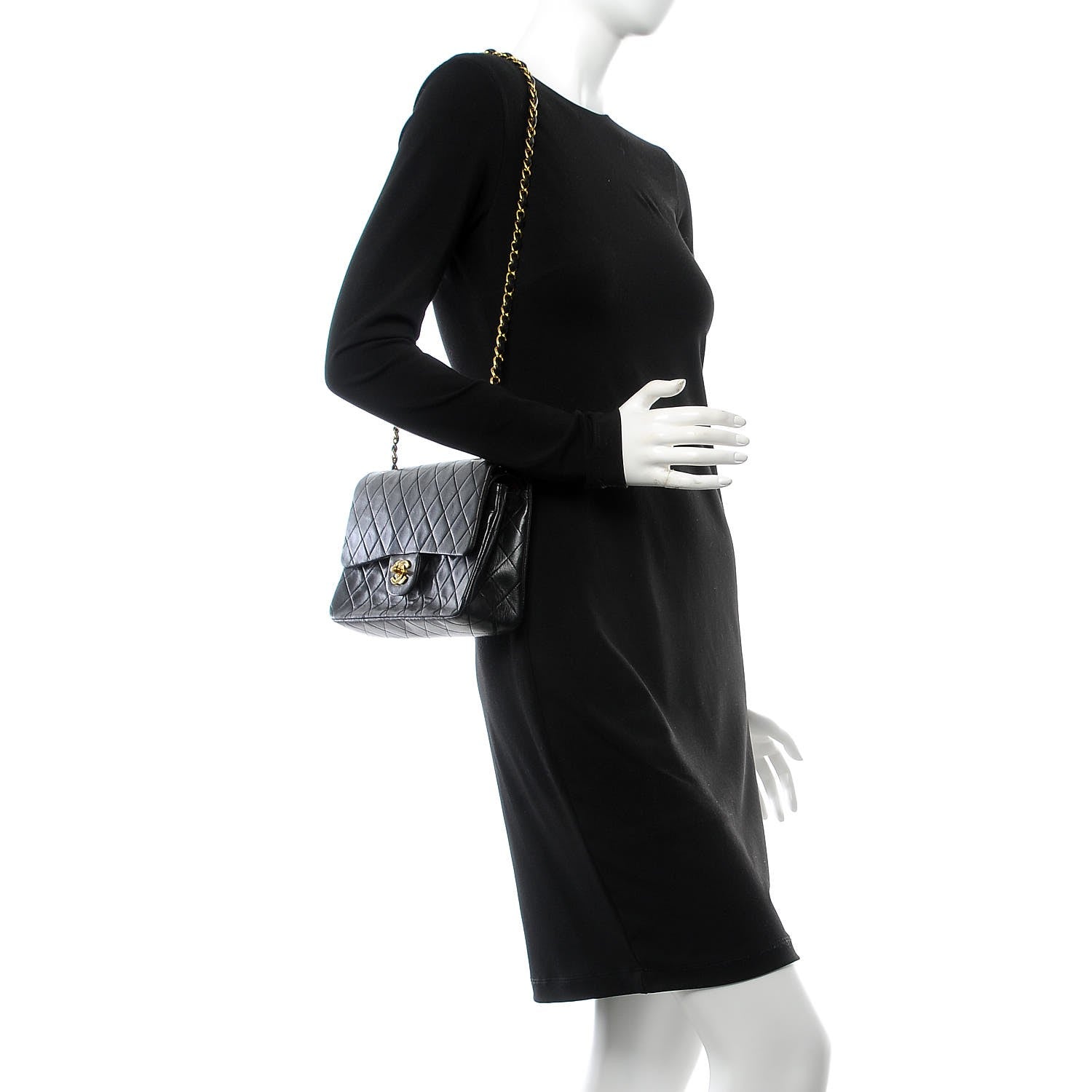 Chanel Lambskin Quilted Medium Double Flap Black 2 of 11