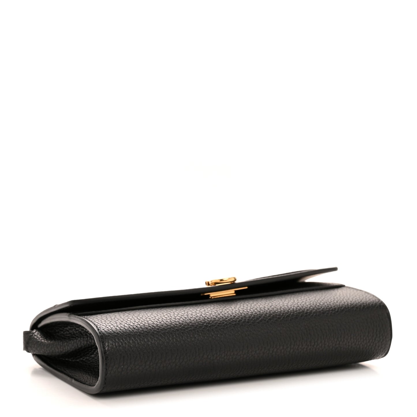 Grained Calfskin Gancini Crossbody Flap Black