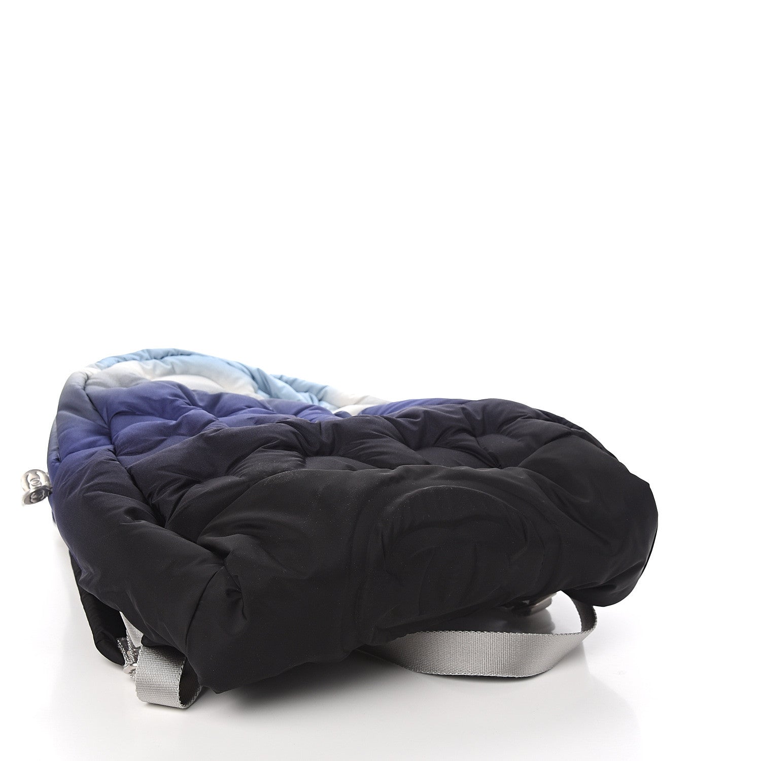 Chanel Nylon Embossed Small Doudoune Backpack Black Blue White 3 of 8