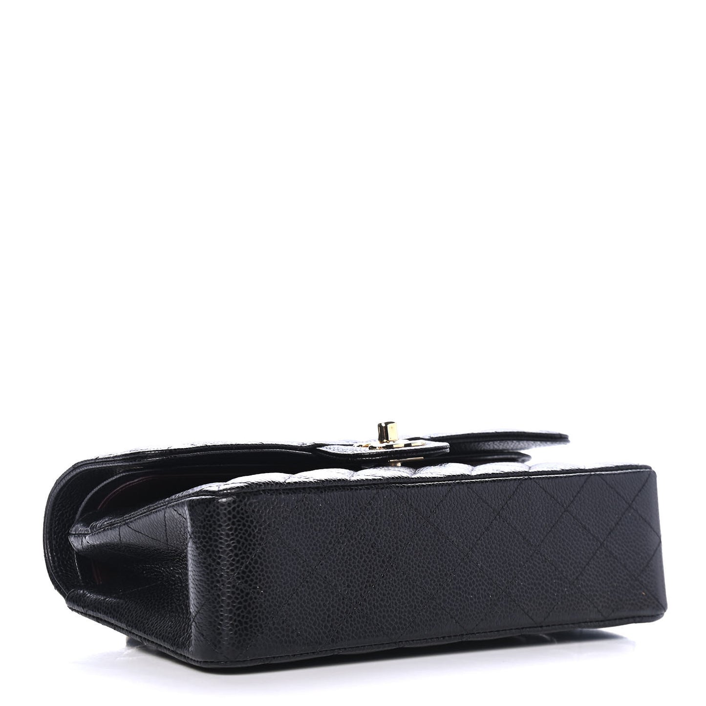 Caviar Quilted Small Double Flap Black