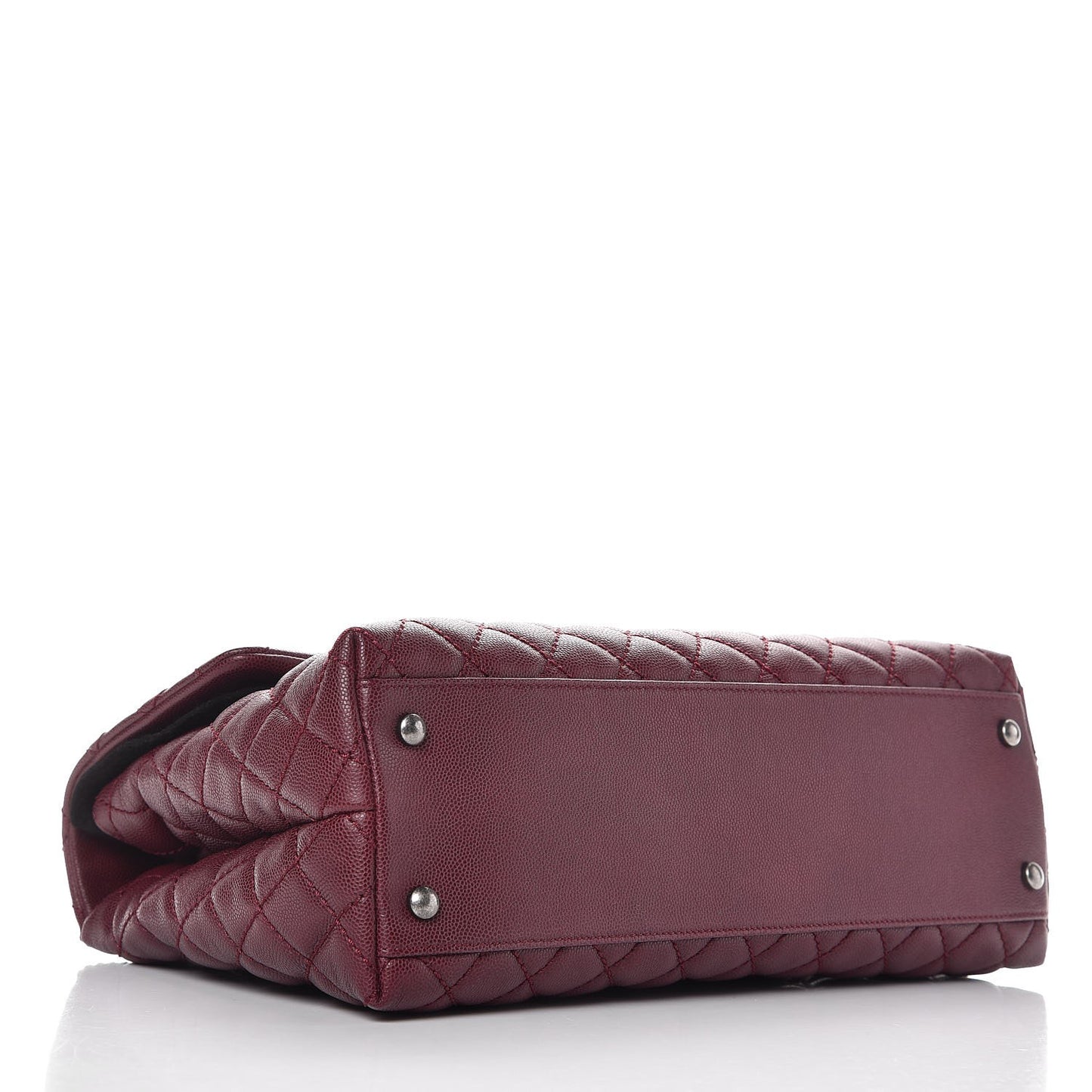 Caviar Quilted Medium Coco Handle Flap Burgundy