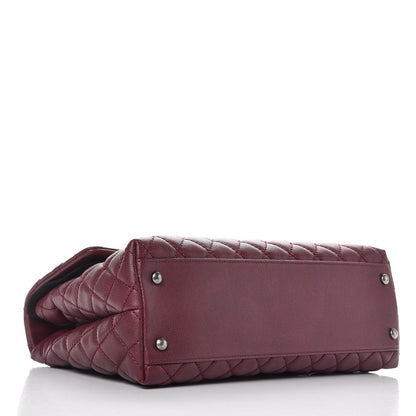 Chanel Caviar Quilted Medium Coco Handle Flap Burgundy 4 of 8