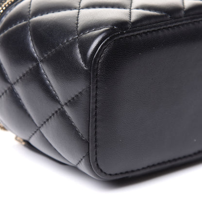 Chanel Lambskin Quilted Mini Pearl Crush Vanity Case With Chain Black 15 of 17