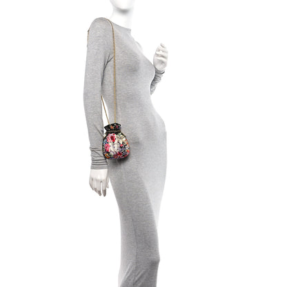 Judith Leiber Swarovski Crystal Floral Minaudiere Clutch Gold Multicolor 2 of 13
