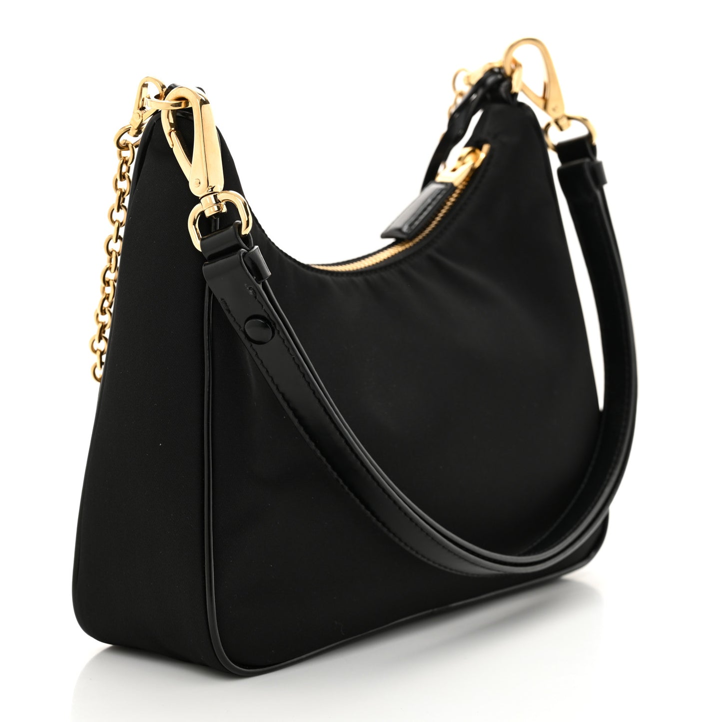 Re-Nylon Spazzolato Mini Pouch Pocket Shoulder Bag Black