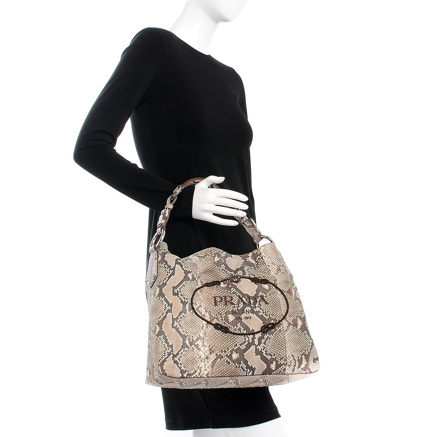 Prada Python Logo Hobo Roccia 2 of 7
