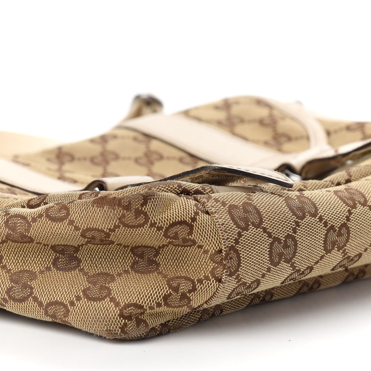 Monogram Small Double Buckle Flap Messenger Bag Off White
