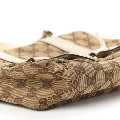 Gucci Monogram Small Double Buckle Flap Messenger Bag Off White 9 of 11