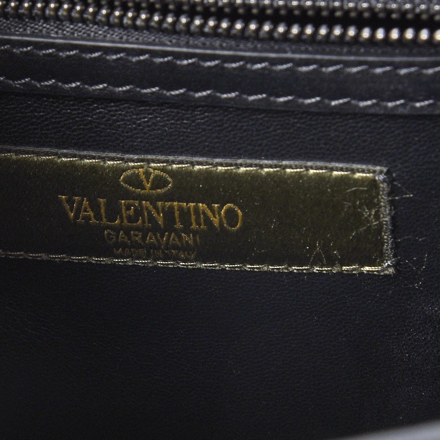 Valentino Garavani Calfskin Panther Medium Guitar Strap Rockstud Rolling Flap Saddle Bag Black 6 of 8