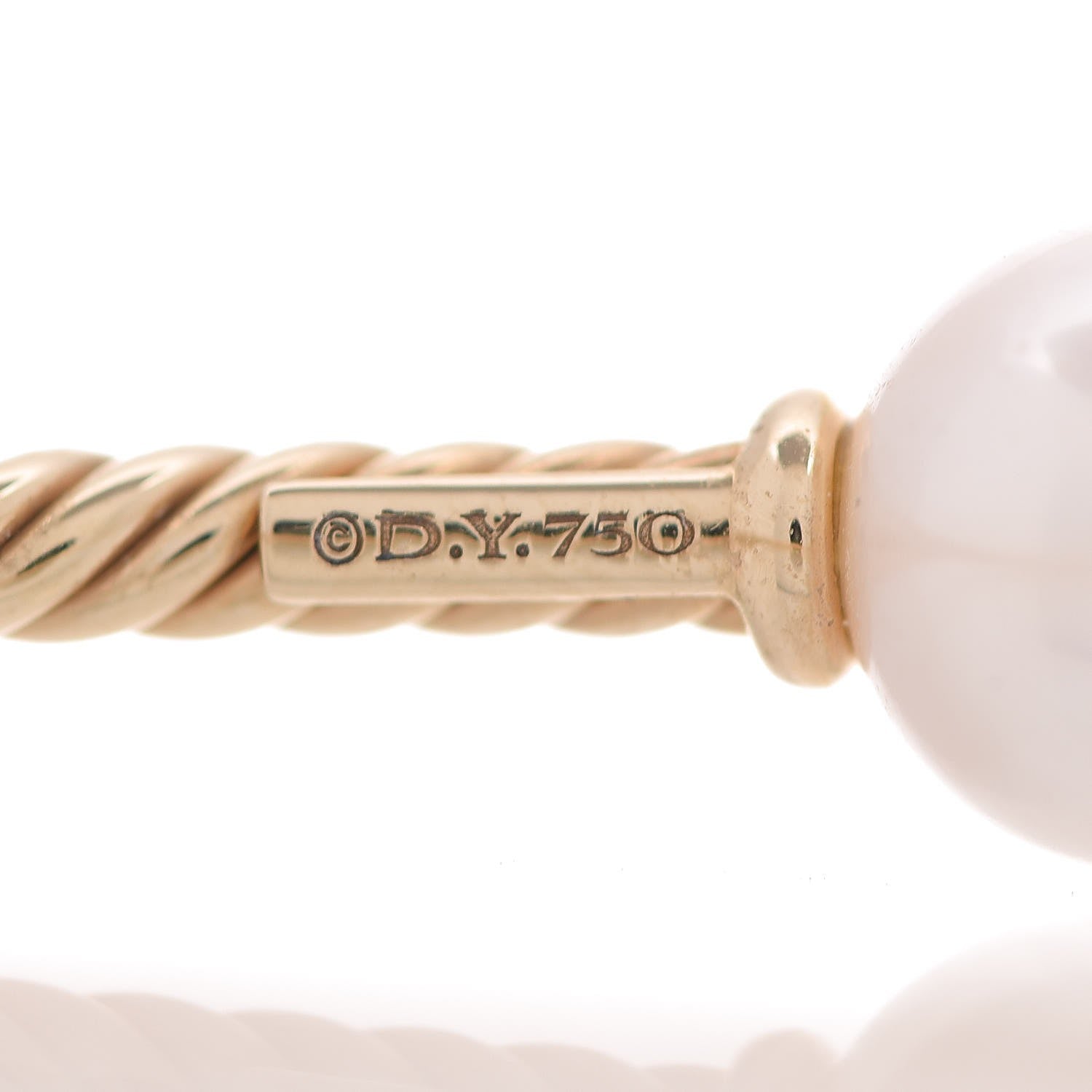 David Yurman 18K Yellow Gold Pearl 8.5mm Solari Bracelet 4 of 6