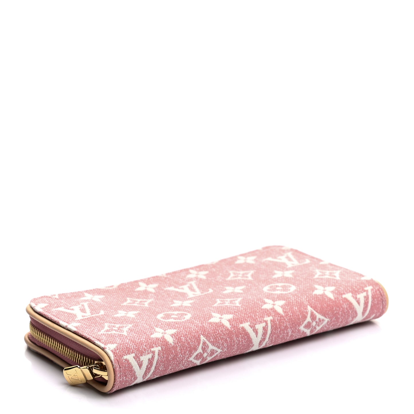 Denim Monogram Jacquard Zippy Wallet Pink