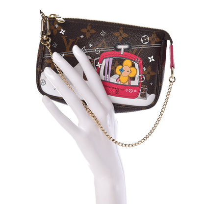 Louis Vuitton Monogram 2019 Christmas Animation Mini Courchevel Pochette Accessories Fuchsia 2 of 7
