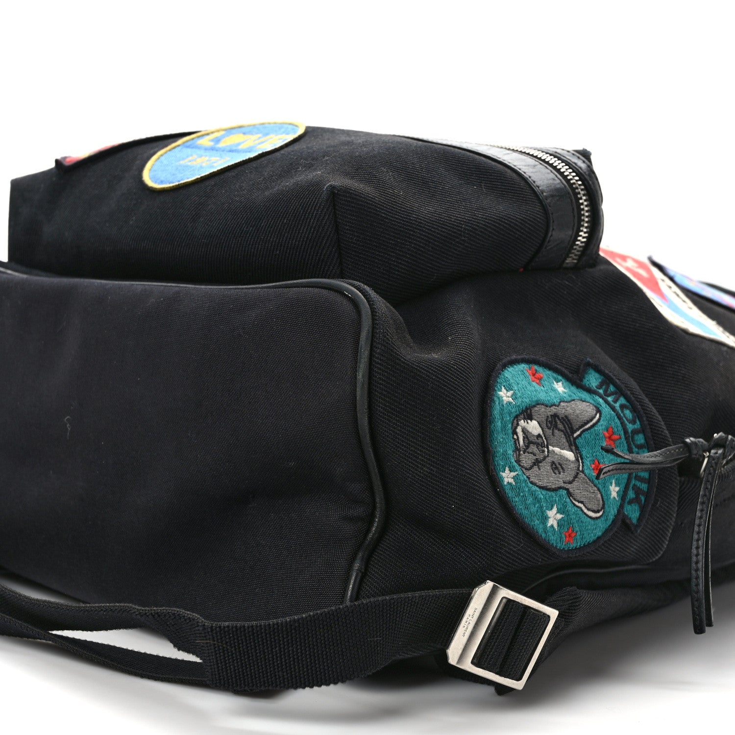 Saint Laurent Twill Patches City Backpack Black 7 of 11