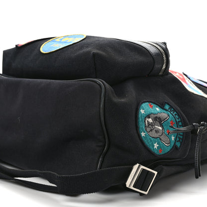 Saint Laurent Twill Patches City Backpack Black 7 of 11