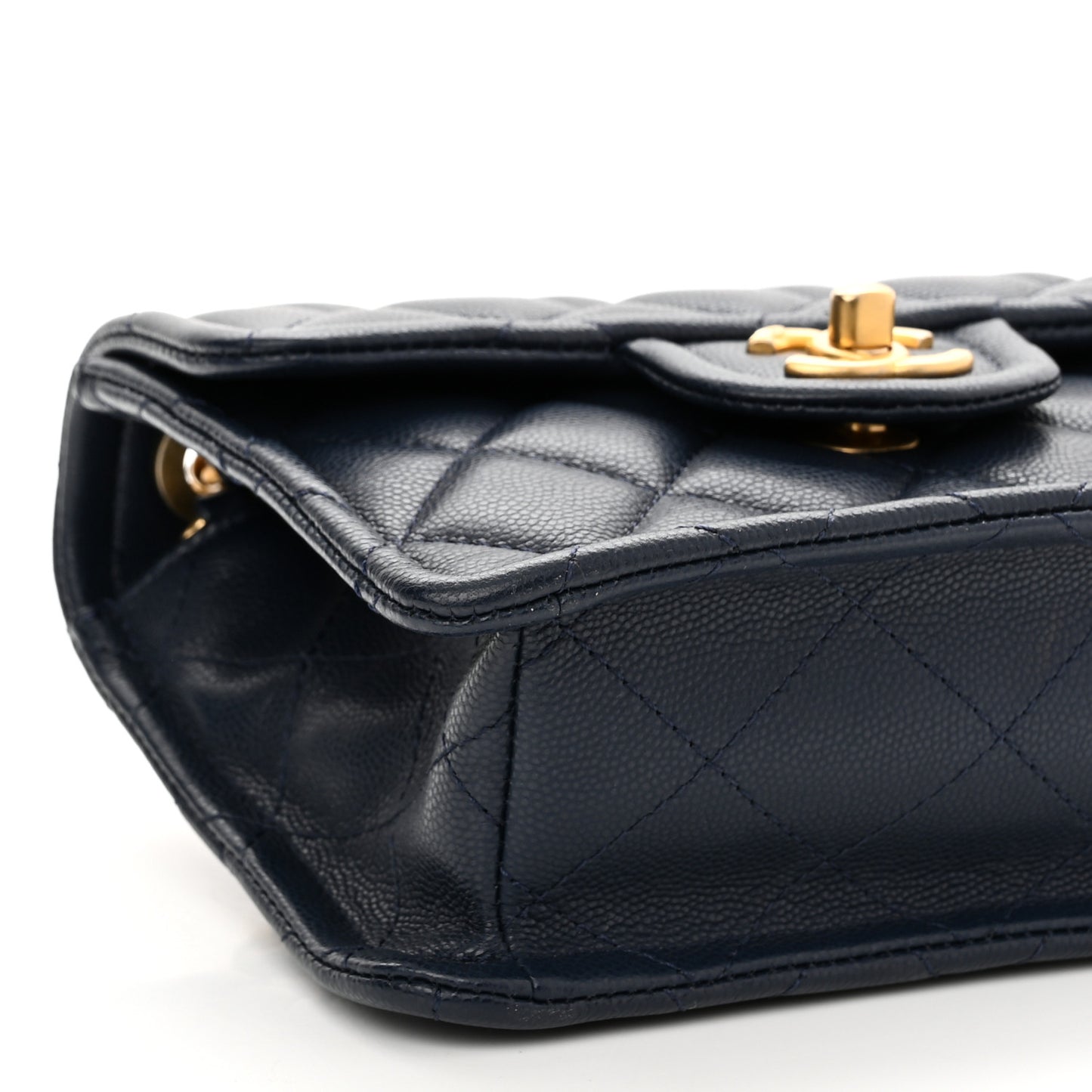 Caviar Quilted Mini Sweet Classic Flap Navy Blue