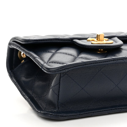 Chanel Caviar Quilted Mini Sweet Classic Flap Navy Blue 9 of 10