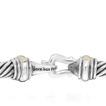 David Yurman Sterling Silver 18K Yellow Gold 4mm Cable Buckle Bracelet 3 of 3