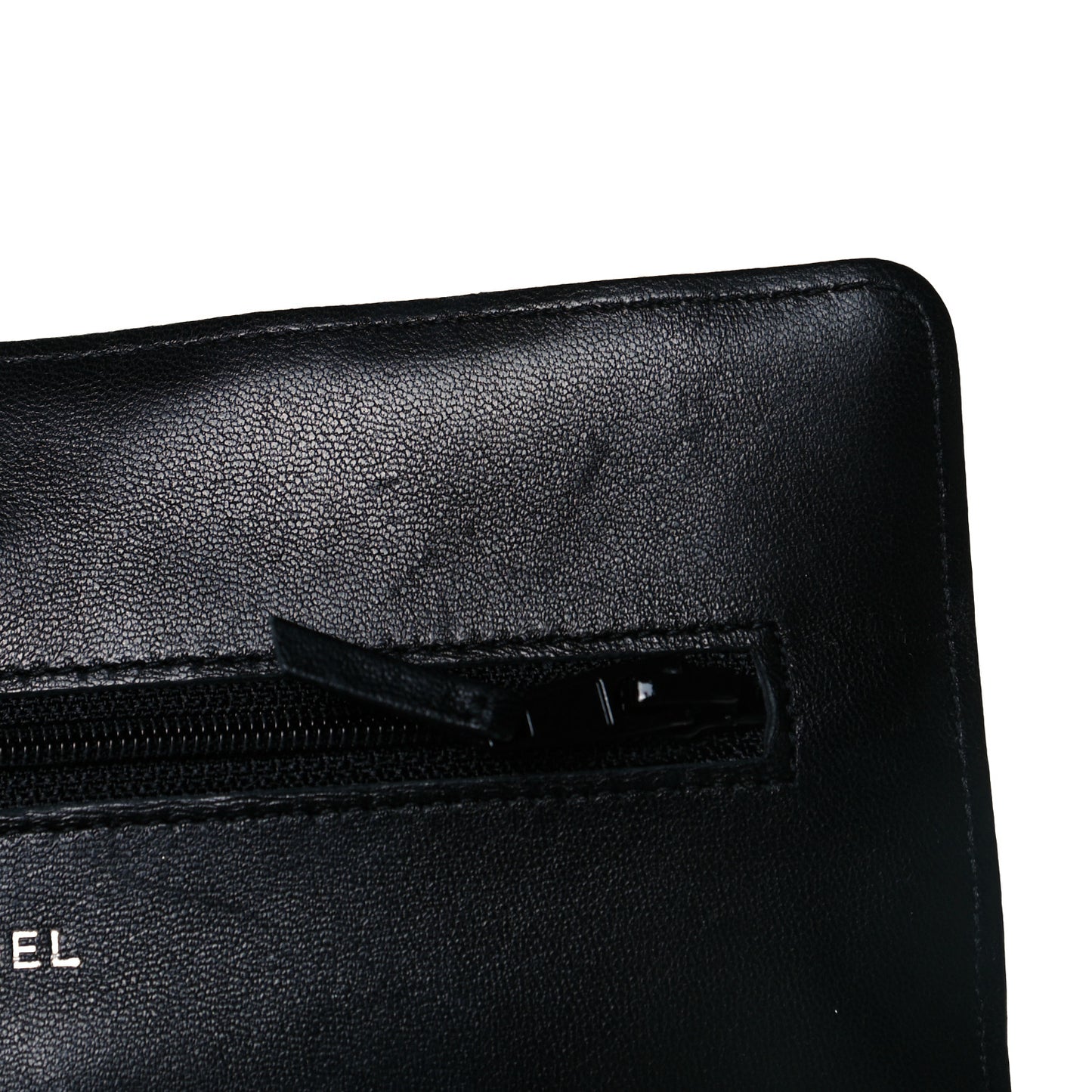 Lambskin Quilted Wallet On Chain WOC Black