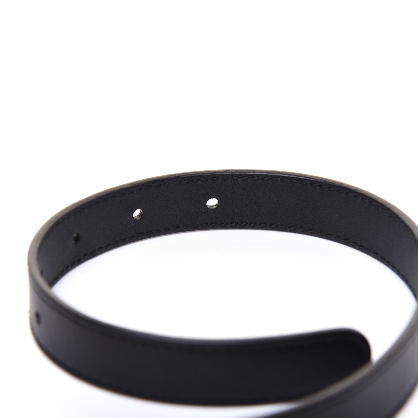 Moon Calfskin Pearl Double G 20mm Belt 80 32 Black Cream
