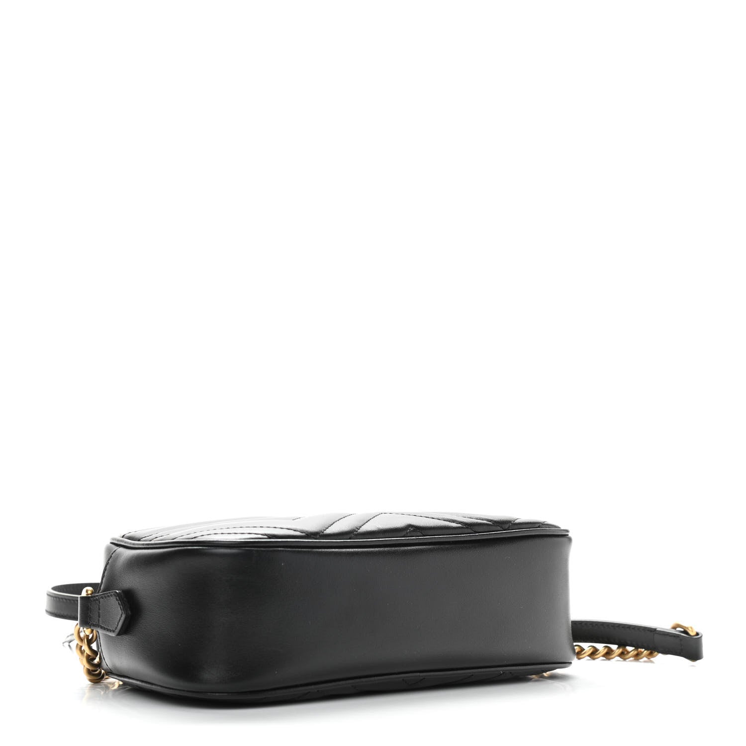 Gucci Calfskin Matelasse Small GG Marmont Chain Shoulder Bag Black 4 of 10