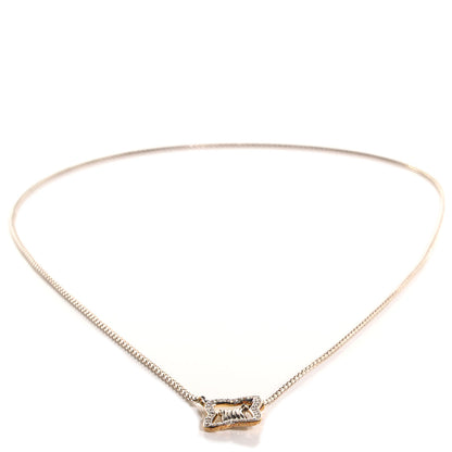 David Yurman Sterling Silver 18k Yellow Gold Pave Diamond 17mm Quatrefoil Lariat Necklace 3 of 5