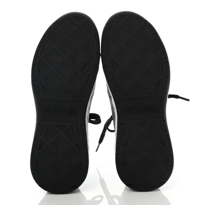 Chanel Velvet Calfskin Mixed Fibers CC Sneakers 35 Black 5 of 8