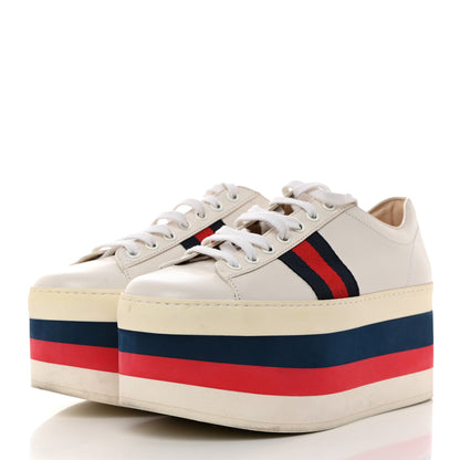 Gucci Calfskin Peggy Platform Sneakers 37 White 4 of 9