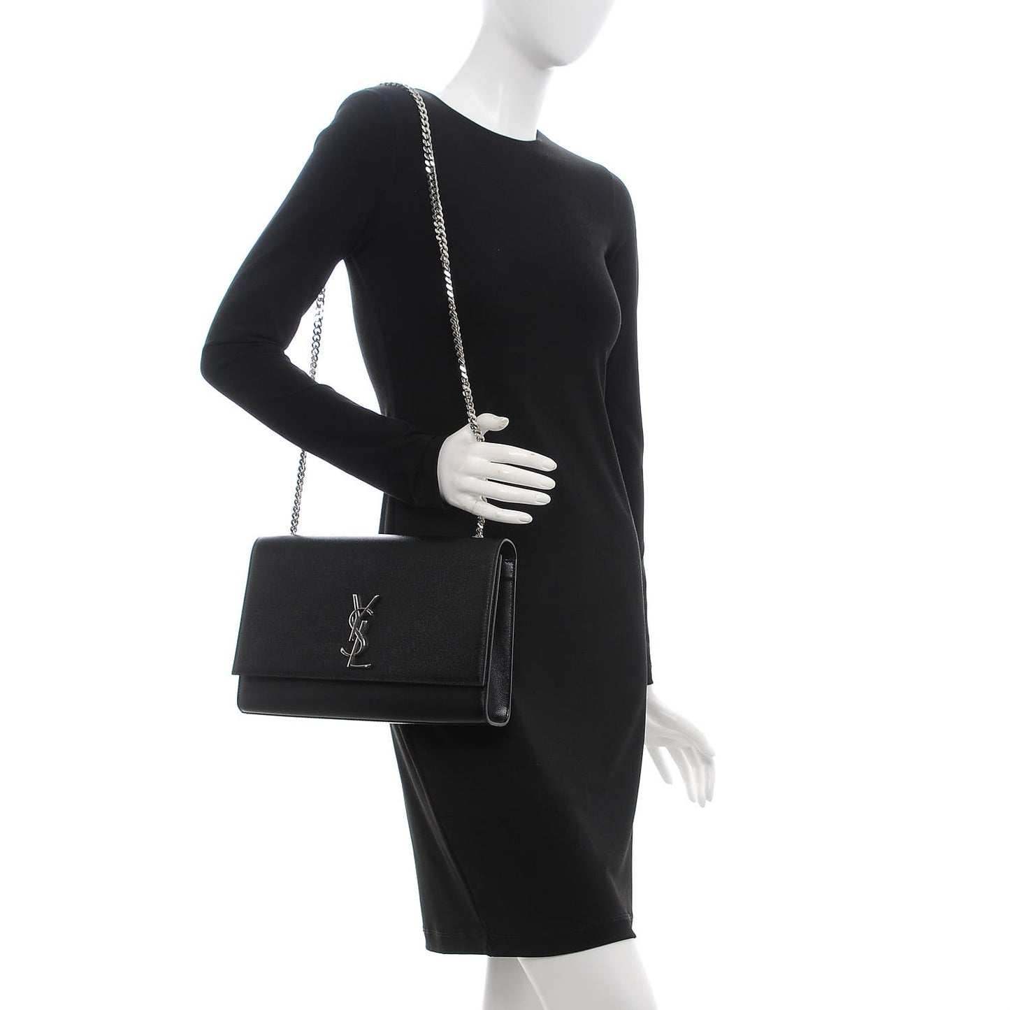 Grain De Poudre Large Classic Monogram Kate Satchel Black