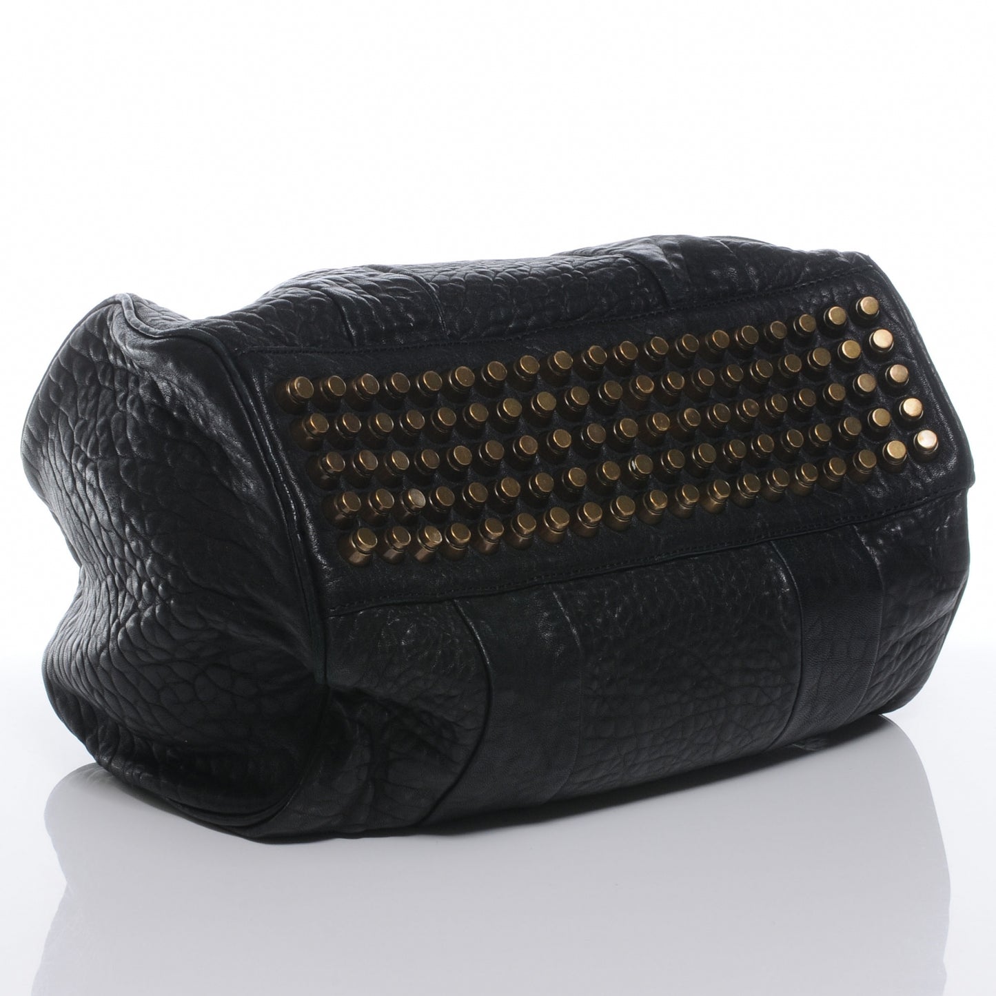 Leather Rocco w Antique Brass Hardware Black