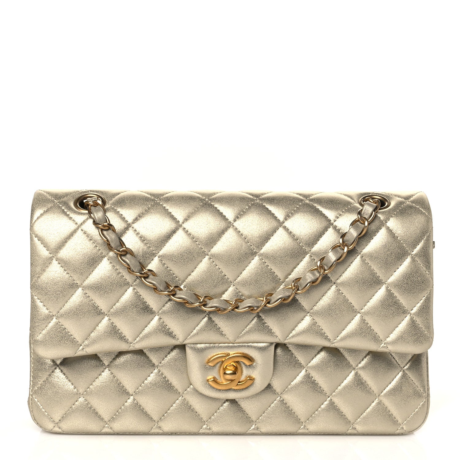 Chanel Metallic Lambskin Quilted Medium Double Flap Gold 1 of 10