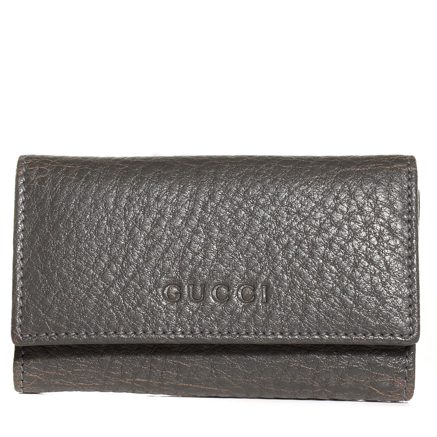 Leather 6 Key Holder Case Grey