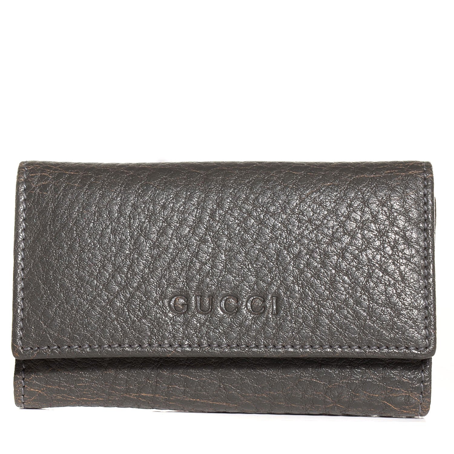 Gucci Leather 6 Key Holder Case Grey 1 of 8