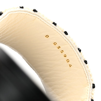 Chanel Pearl Embroidery CC Mules 39.5 Black White 9 of 10