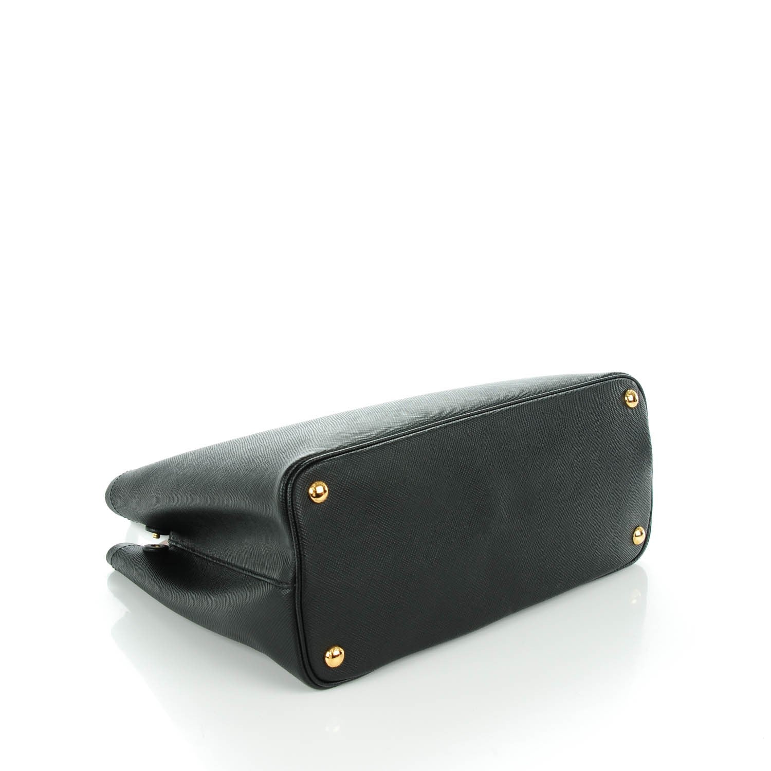 Prada Saffiano Cuir Large Double Bag Black Mughetto 4 of 8