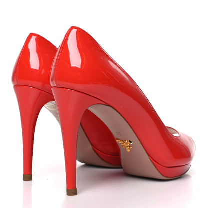 Prada Vernice Peep Toe 95mm Pumps 39 Lacca 4 of 10