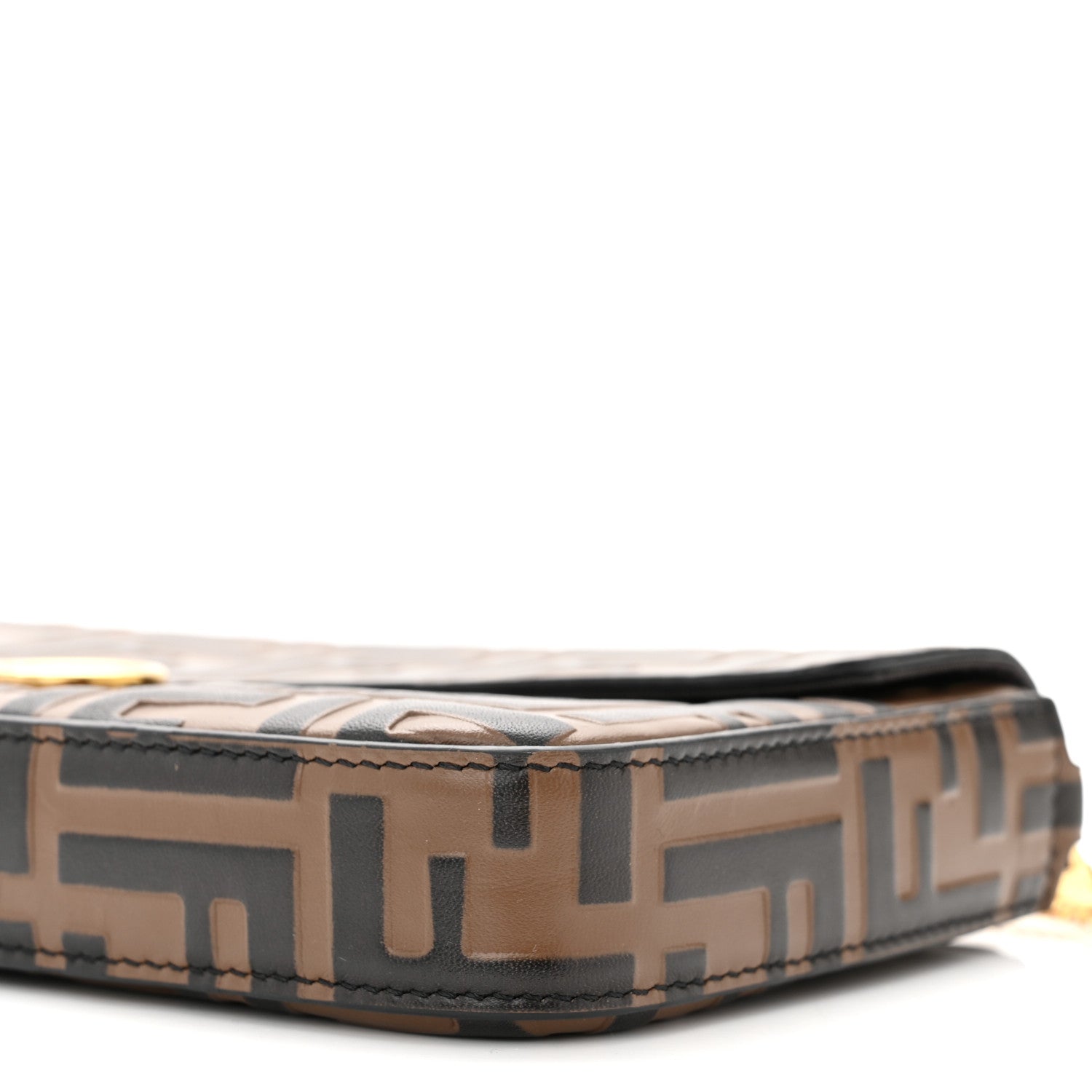 Fendi Vitello Soft F is Fendi Bi-Color FF 1974 Embossed Envelope Wallet On Chain with Pouches Maya Black 11 of 12