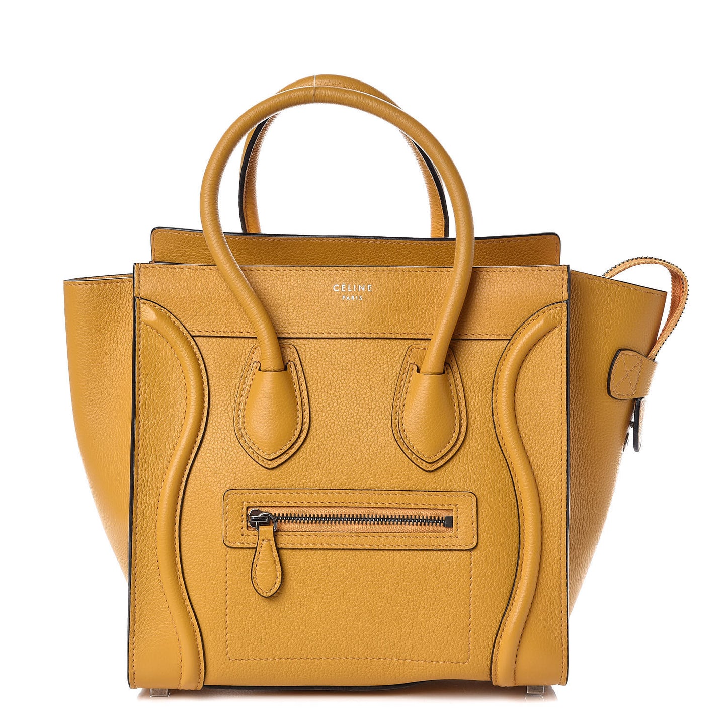 Drummed Calfskin Micro Luggage Ocre