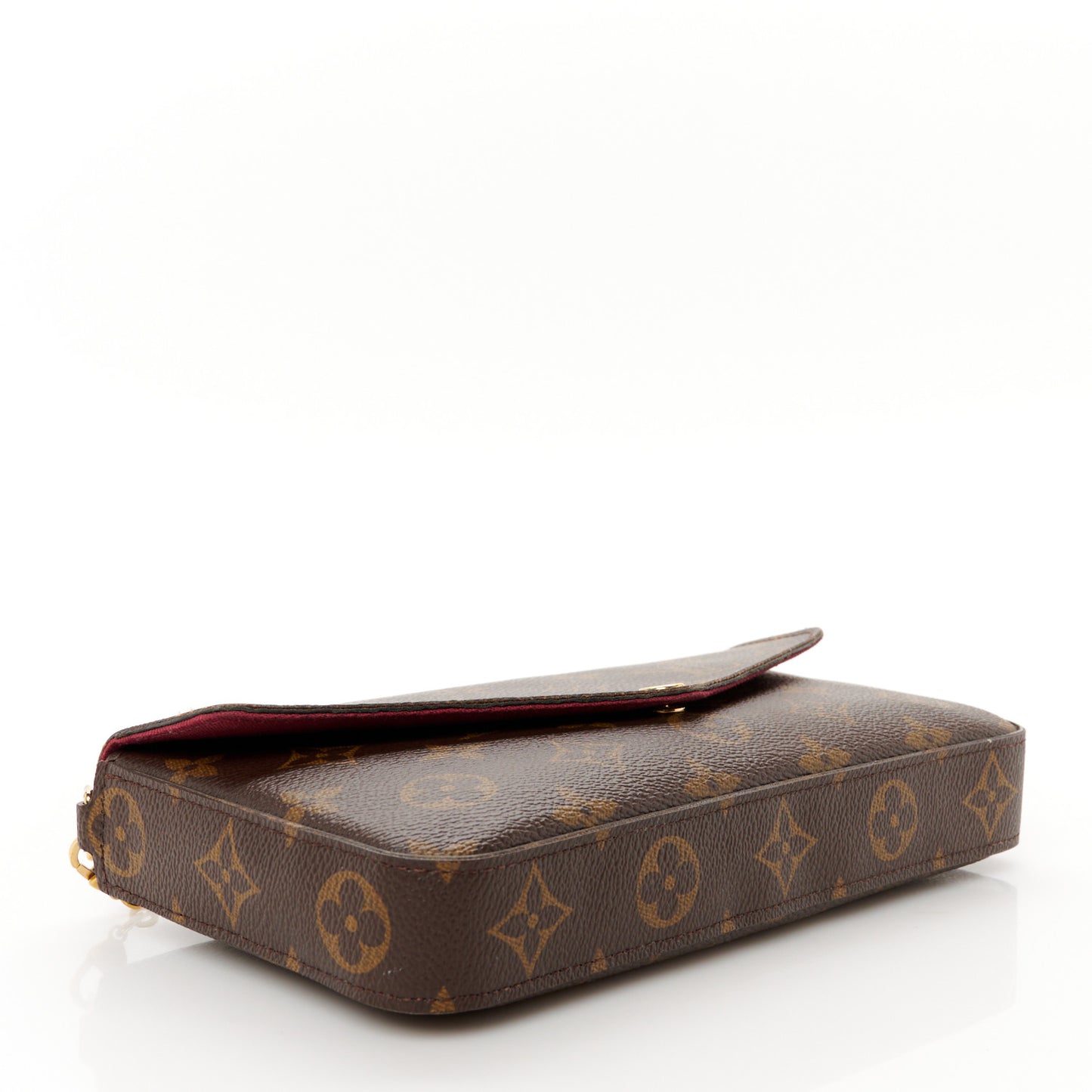 Monogram Pochette Felicie Chain Wallet Fuchsia