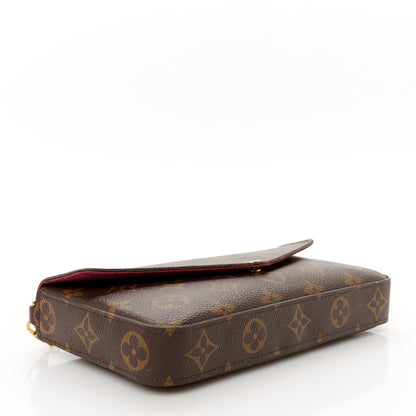Louis Vuitton Monogram Pochette Felicie Chain Wallet Fuchsia 4 of 10