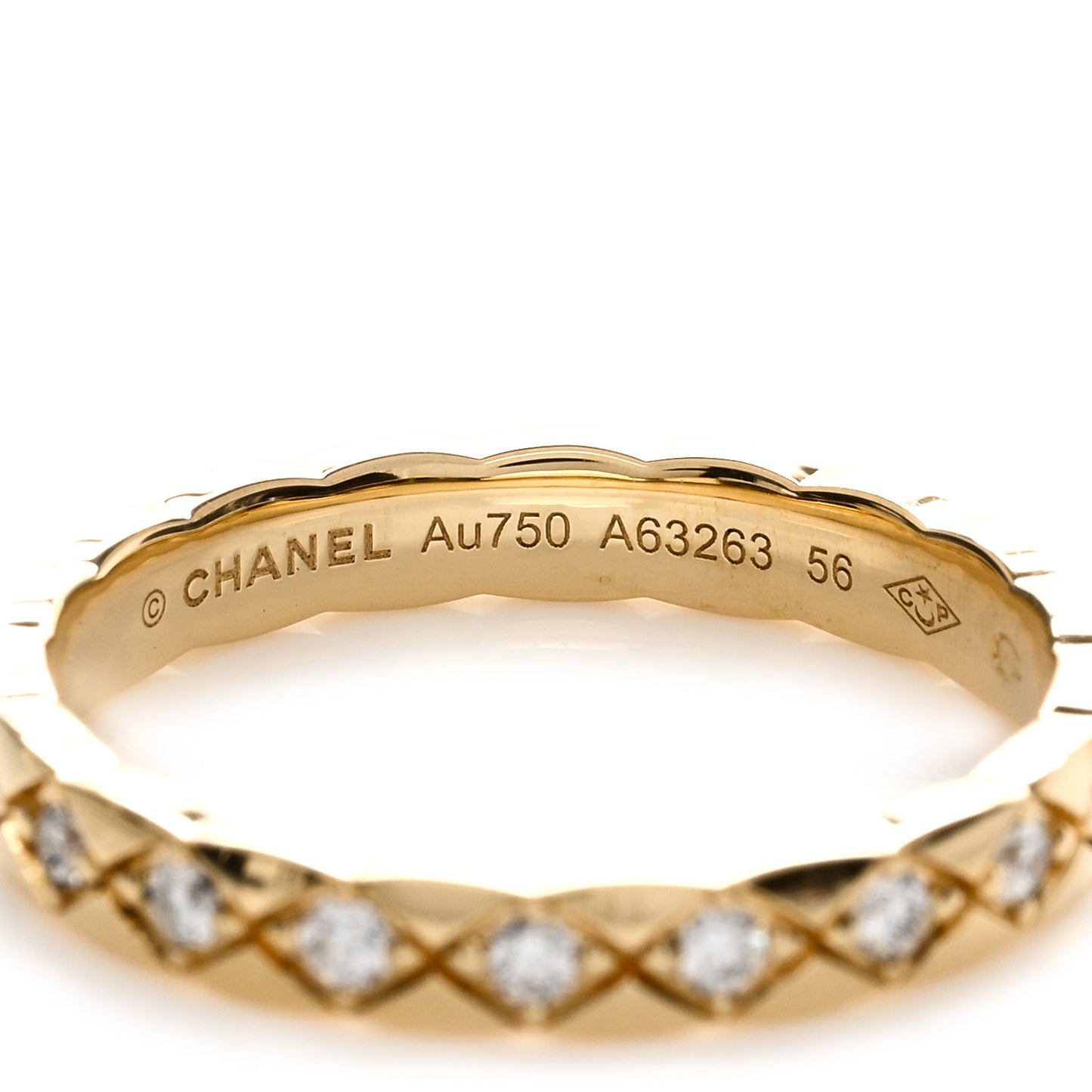 18K Yellow Gold Diamond Mini Coco Crush Ring 56 7.5