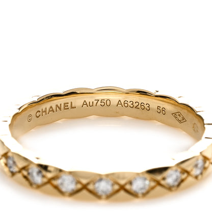 Chanel 18K Yellow Gold Diamond Mini Coco Crush Ring 56 7.5 3 of 4