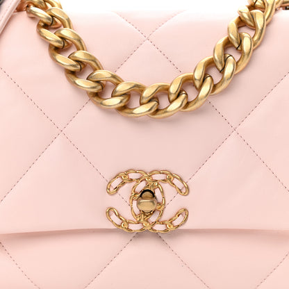 Chanel Lambskin Quilted Large Chanel 19 Flap Light Pink 8 of 10