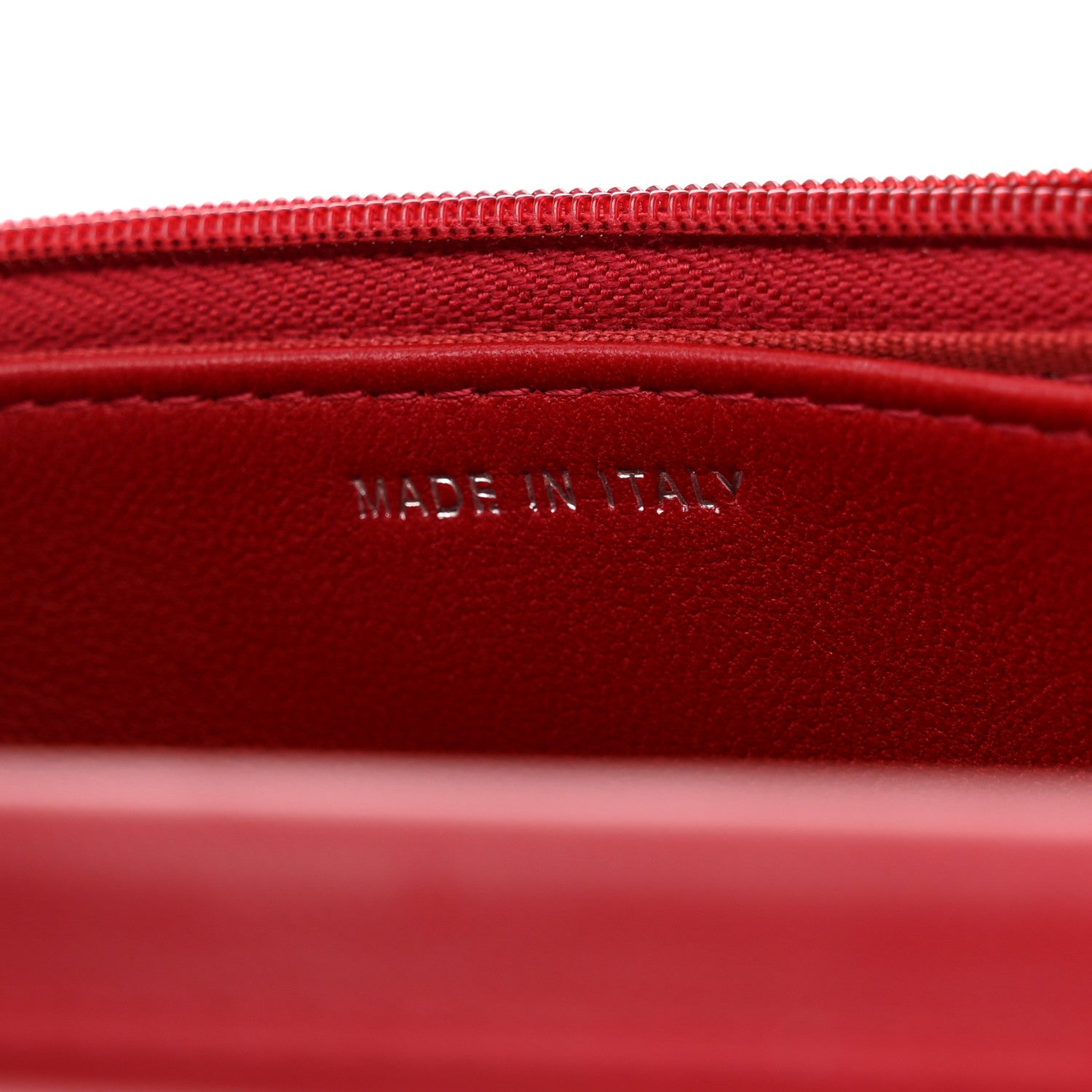 Chanel Lambskin Quilted Wallet On Chain WOC Red 7 of 12